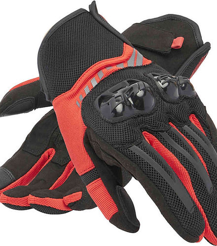 DAINESE MIG 3 AIR TEX BLACK/LAVA RED GLOVES