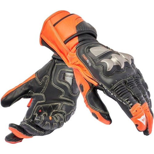 DAINESE FULL METAL 7 BLACK/FLURO RED GLOVES
