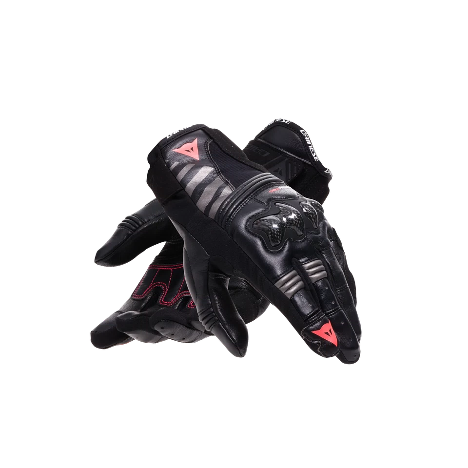 DAINESE REACTO CARBON SHORT BLACK/FLURO PINK WOMENS GLOVES