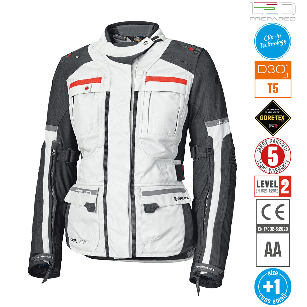 HELD CARESE EVO WOMENS JACKET GREY-RED