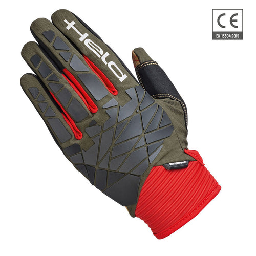 HELD TACTURA GLOVES MILITARY GREEN-RED