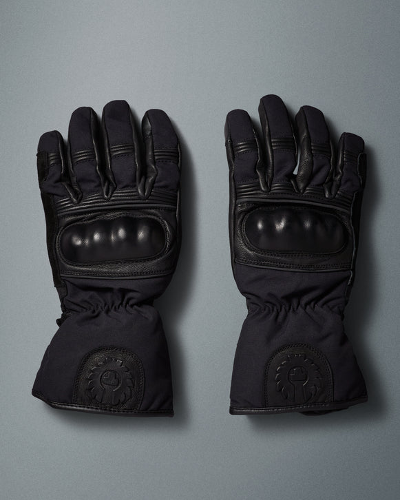 BELSTAFF CANNON LEATHER MOTORCYCLE GLOVES - BLACK