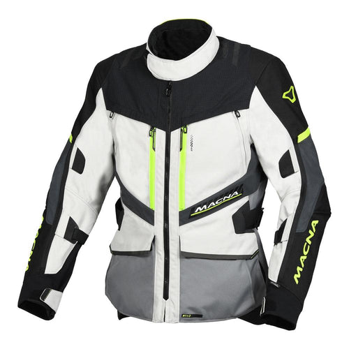 MACNA DOMANE MOTORCYCLE JACKET LIGHT GREY/FLURO