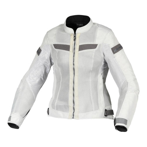 MACNA WOMENS VELOTURA MOTORCYCLE JACKET LIGHT GREY