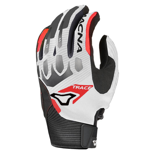 MACNA TRACE WHITE/BLACK/RED MOTORCYCLE GLOVES