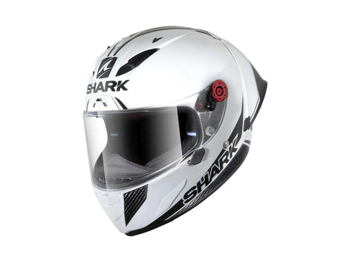 SHARK RACE R PRO GP BLANK 30TH ANNIVERSARY MOTORCYCLE HELMET - WHITE/BLACK
