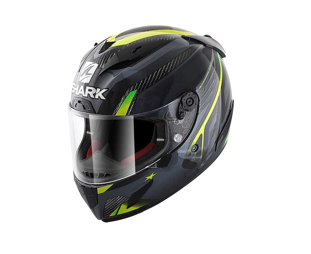 SHARK RACE R PRO CARBON ASPY MOTORCYCLE HELMET - CARBON/ANTHRACITE/YELLOW