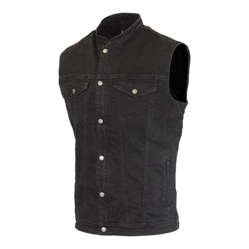 MERLIN CLUB DENIM MOTORCYCLE VEST D3O® GHOST BLACK