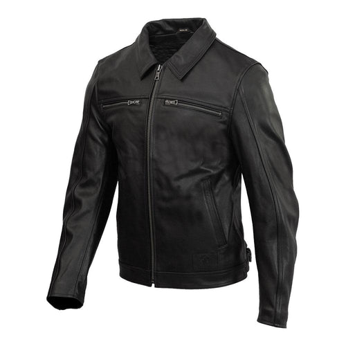 MERLIN KINGSBURY D3O® LEATHER MOTORCYCLE JACKET BLACK