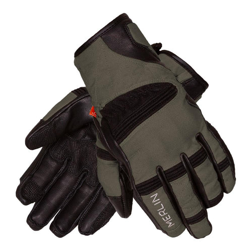 MERLIN MAHALA D3O® WATERPROOF MOTORCYCLE GLOVES BLACK/OLIVE