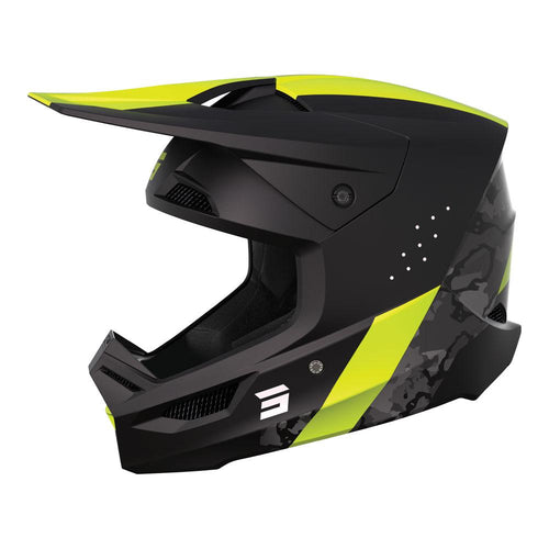 SHOT RACE CAMO MOTOCROSS HELMET MATT BLACK/NEON YELLOW MIPS