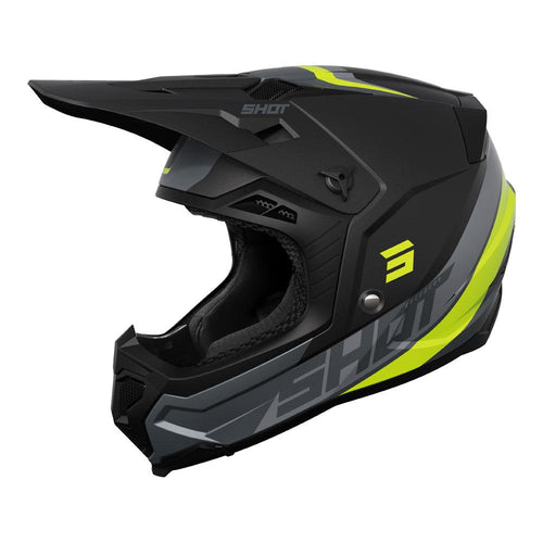 SHOT CORE MOTOCROSS HELMET CUSTOM BLACK/NEON YELLOW MIPS