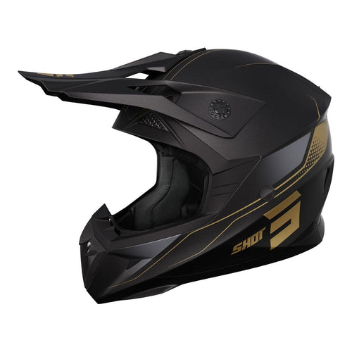 SHOT PULSE MOTOCROSS HELMET EDGE MATTE BLACK/GOLD