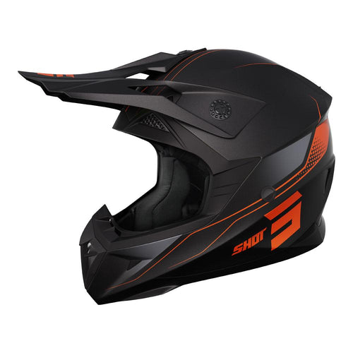 SHOT PULSE MOTOCROSS HELMET EDGE MATTE BLACK/ORANGE