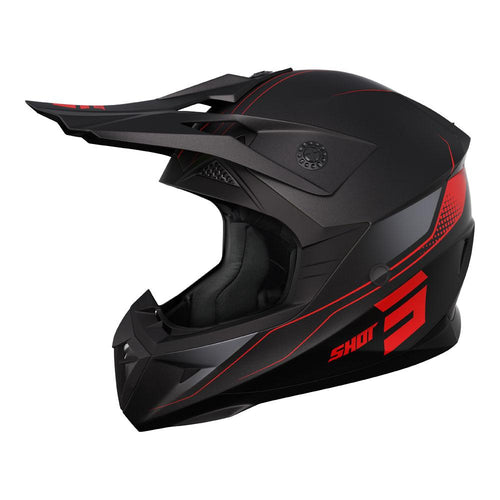 SHOT PULSE MOTOCROSS HELMET EDGE MATTE BLACK/RED