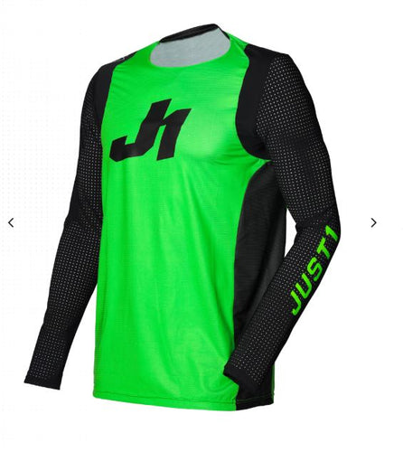 JUST1 RACING J-FLEX ARIA FLURO GREEN/BLACK MOTOCROSS JERSEY