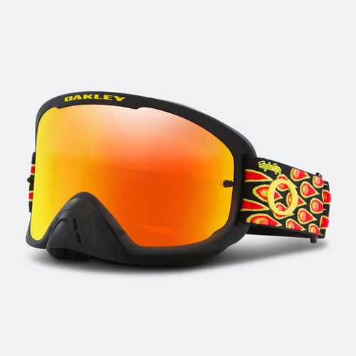 OAKLEY O FRAME 2.0 PRO (MID SIZE FIT) TROY LEE DESIGNS TACTICAL GREY STRAP GOGGLES WITH FIRE IRIDIUM LENS