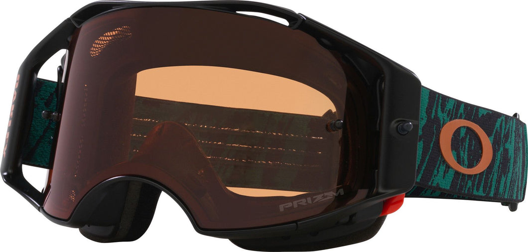 OAKLEY AIRBRAKE MTB VIRIDIAN STRIPED GOGGLES WITH PRIZM MX BRONZE LENS