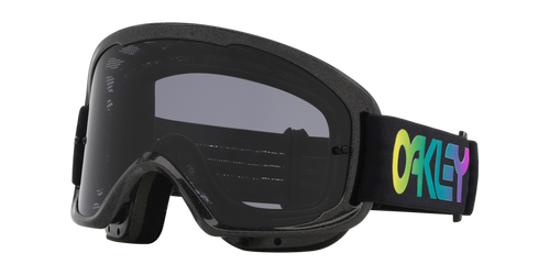 OAKLEY O FRAME 2.0 PRO MTB B1B GALAXY BLACK STRAP GOGGLES WITH DARK GREY LENS