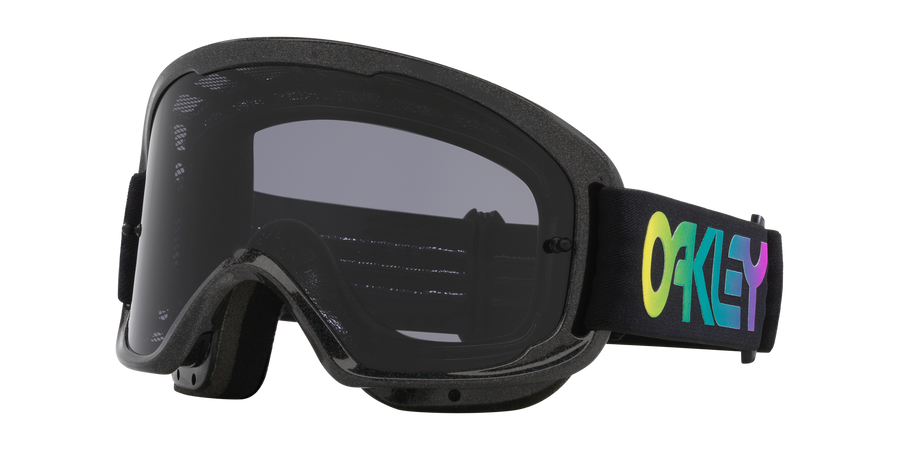 OAKLEY O FRAME 2.0 PRO MTB B1B GALAXY BLACK STRAP GOGGLES WITH DARK GREY LENS