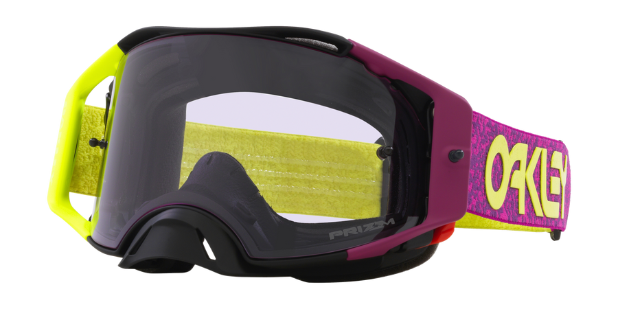 OAKLEY AIRBRAKE MX RETINA PURPLE VIPER ROOM STRAP GOGGLES WITH PRIZM MX LOW LIGHT LENS