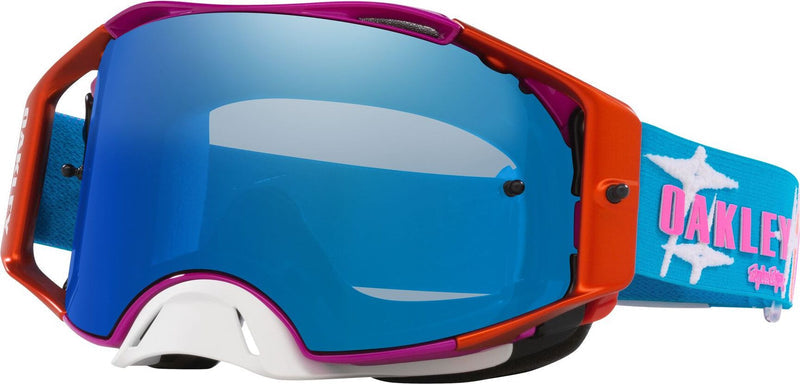 OAKLEY AIRBRAKE TROY LEE DESIGNS SPEED STARS GOGGLES WITH BLACK ICE IRIDIUM LENS