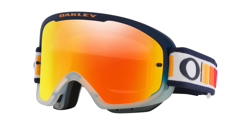 OAKLEY O FRAME 2.0 PRO MTB TROY LEE DESIGNS ORANGE BLOCKS GOGGLES WITH FIRE IRIDIUM LENS