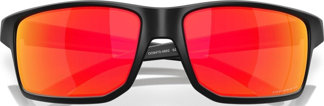OAKLEY GIBSTON XL MATT BLACK INK FRAME SUNGLASSES WITH PRIZM RUBY POLARISED LENS
