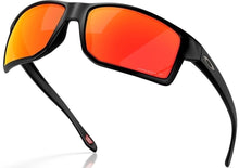 OAKLEY GIBSTON XL MATT BLACK INK FRAME SUNGLASSES WITH PRIZM RUBY POLARISED LENS