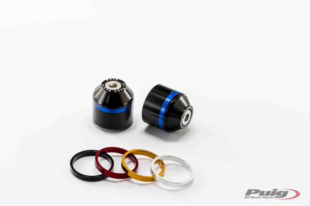 PUIG SHORT BAR END WEIGHTS WITH RIM TO SUIT HONDA VFR800F (2014 - 2018) - BLACK