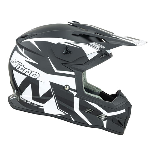 NITRO MX700 MOTOCROSS HELMET MATTE BLACK/WHITE