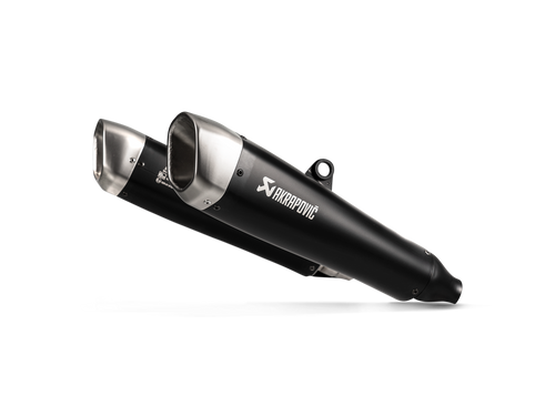 AKRAPOVIC SLIP-ON LINE BLACK TITANIUM MUFFLER SYSTEM W/TITANIUM END CAP FOR TRIUMPH SPEED TWIN 19-20