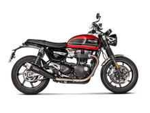 AKRAPOVIC SLIP-ON LINE BLACK TITANIUM MUFFLER SYSTEM W/TITANIUM END CAP FOR TRIUMPH SPEED TWIN 19-20