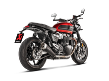 AKRAPOVIC SLIP-ON LINE BLACK TITANIUM MUFFLER SYSTEM W/TITANIUM END CAP FOR TRIUMPH SPEED TWIN 19-20