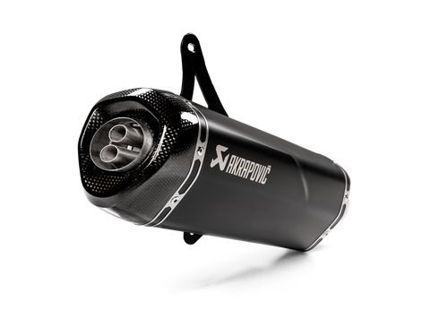 AKRAPOVIC SLIP-ON LINE BLACK STAINLESS STEEL MUFFLER SYSTEM W/CARBON END CAP FOR VESPA GTS 125/150 SUPER/GTS 250/300/SEI GIORNI/HPE/GTV 250/300