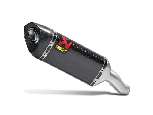 AKRAPOVIC SLIP-ON LINE CARBON MUFFLER SYSTEM W/CARBON END CAP FOR YAMAHA YZF-R25 14-21/YZF-R3 18-21/MT-03 16-19