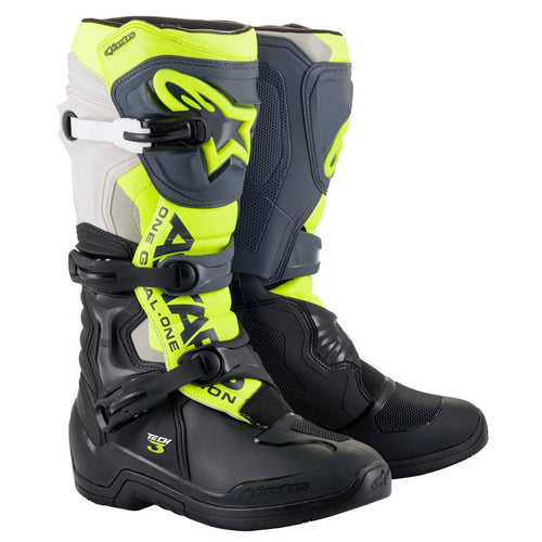 ALPINESTARS TECH 3 BOOTS - BLACK GREY/FLU YELLOW