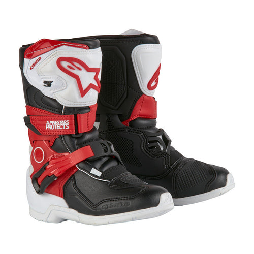 ALPINESTARS 2024 TECH 3S KIDS BOOTS - WHITE/BLACK/BRIGHT RED