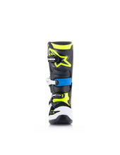 ALPINESTARS TECH 7S YOUTH MX BOOTS - BLACK ENAMEL BLUE YELLOW FLURO