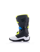 ALPINESTARS TECH 7S YOUTH MX BOOTS - BLACK ENAMEL BLUE YELLOW FLURO