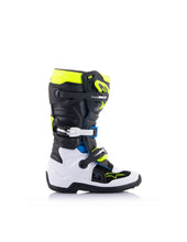 ALPINESTARS TECH 7S YOUTH MX BOOTS - BLACK ENAMEL BLUE YELLOW FLURO