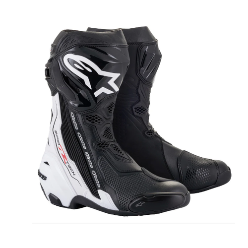 ALPINESTARS SUPERTECH R V2 MOTORCYCLE BOOTS - BLACK/WHITE