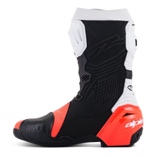 ALPINESTARS SUPERTECH R V2 VENTED BLACK/WHITE/FLURO RED BOOTS