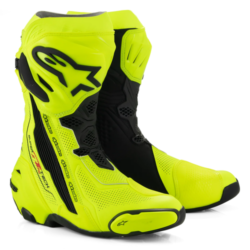 ALPINESTARS SUPERTECH R V2 VENTED FLURO YELLOW/BLACK BOOTS