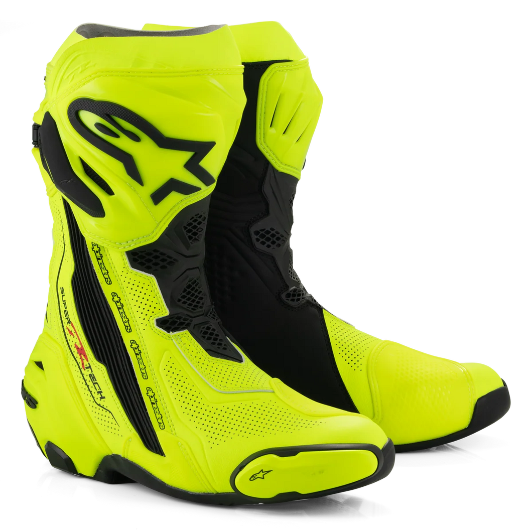 ALPINESTARS SUPERTECH R V2 VENTED FLURO YELLOW/BLACK BOOTS