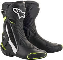 ALPINESTARS SMX PLUS V2 MOTORCYCLE BOOTS - BLACK/WHITE/FLURO/YELLOW