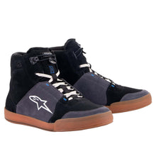 ALPINESTARS CHROME BLACK/DARK GREY/GUM BLUE RIDING SHOES