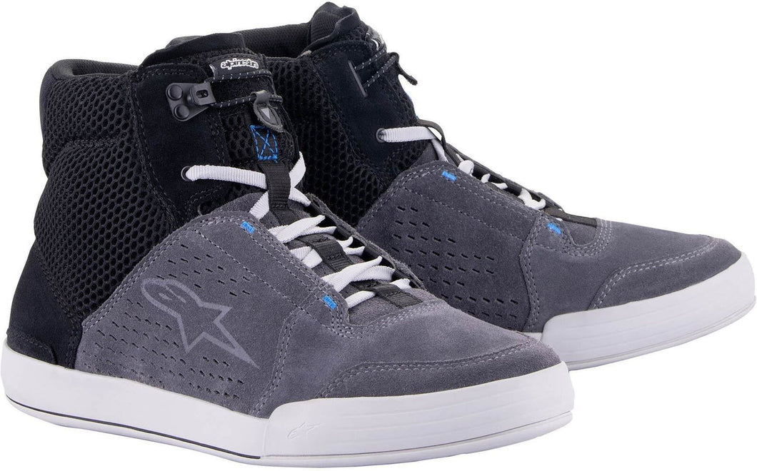 ALPINESTARS CHROME AIR BLACK/DARK GREY/GUM BLUE RIDING SHOES
