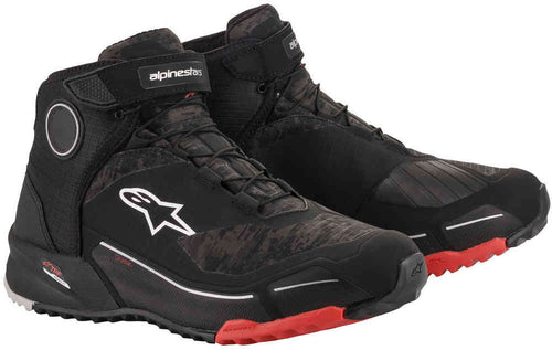 ALPINESTARS CRX DRYSTAR MOTORCYCLE RIDING SHOES - BLACK/CAMO /RED