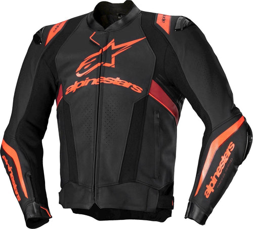 ALPINESTARS MISSILE V3 IGNITION LEATHER BLACK/WHITE/FLURO RED JACKET